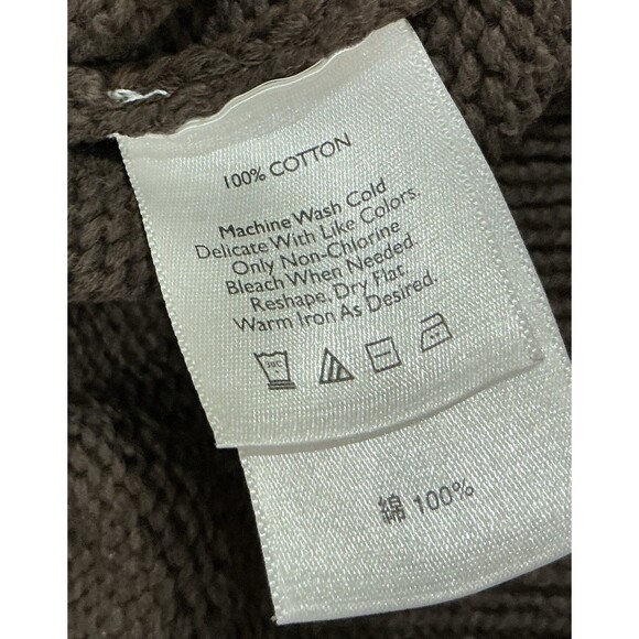 Eddie Bauer Knit Sweater Vest Womens Small Brown 100% Cotton Cowl Neck - Picture 5 of 8